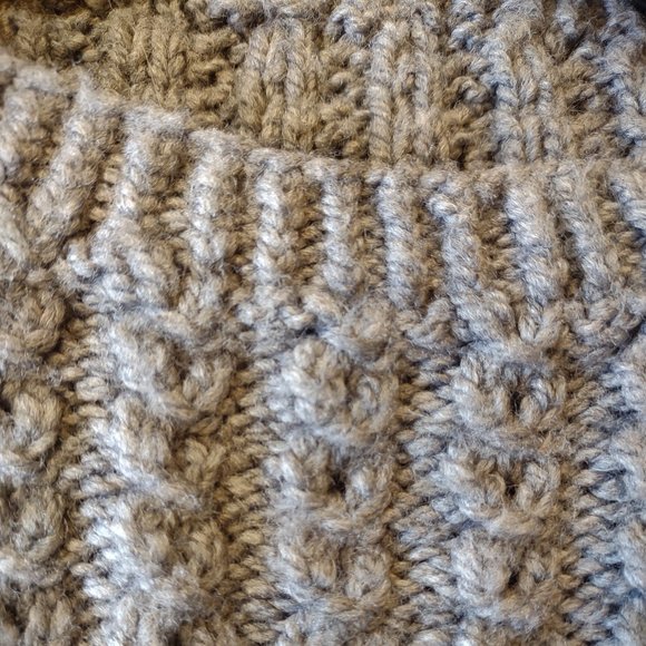 HAND KNIT, HAND MADE, KNIT SWEATER WITH CABLE KNIT YOKE, VERY SOFT, NO LABELS, - Picture 3 of 6